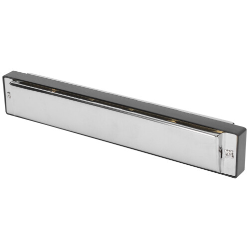 Silver D Key Harmonica 24 Hole Wind Musical Instrument with Box & Cloth 2