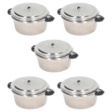 Set de 5 mini casseroles en aluminium pour modèle 1:12 cuisine de maison de poupée | Jouets de cuisine simulés