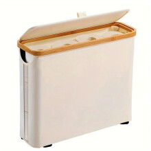 Toilet Paper Storage Basket With Lid Large Capacity Stand Organizer Beige Bathroom Bedroom