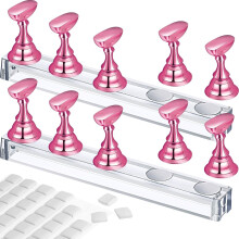 Kit para Pintura de Unhas DIY, Suporte para Exibição de Unhas Acrílicas com Suportes Magnéticos para Pontas de Unhas, Massa Adesiva Reutilizável