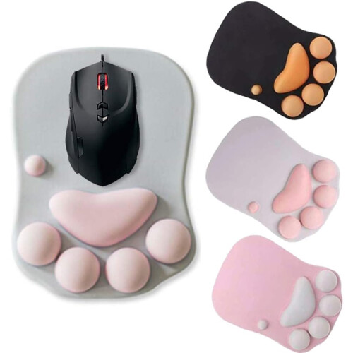 Mousepad με νύχια γάτας, αντιολισθητική βάση Sbr, επιφάνεια από ύφασμα Milk Silk με 1