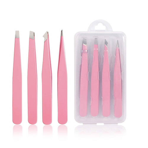 Σετ τσιμπιδάκι για φρύδια, Dusty Rose Slant Tweezer από ανοξείδωτο ατσάλι πολλαπλών χρήσεων