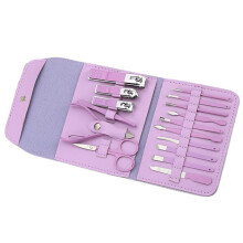 Kit per tagliare le unghie in acciaio inossidabile, set tagliaunghie con elegante custodia in pelle, set manicure, kit manicure professionale per