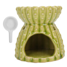 Incensiere decorativo per interni per il soggiorno, bruciatore di oli essenziali con struttura in ceramica e finitura effetto ghiaccio, forno per