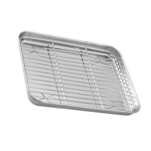 Stainless Steel Cooling Rack and Non Stick Baking Tray Thickened Design for Oven Roasting