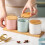 Ceramic Sugar Bowl with Lid and Spoon for Kitchen Coffee Tea, White Storage Jar Container 4