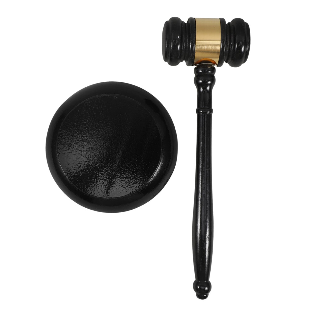 Wooden Judge Gavel Hammer With Sound Block For Court Auction And Elegant Decorative Display 9094768571903