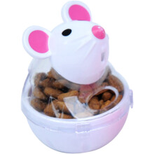 Food Dispenser Mice Toy for Cat Interactive Tumbler-White