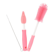 Extra Long Silicone Bottle Cleaning Brush with Ergonomic Grip for Baby Bottles and Straws