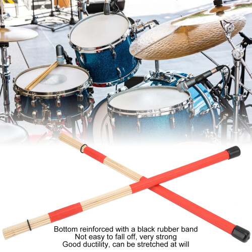 Pair Red Maple Drum Set Beam Sticks for Percussion Performance 2