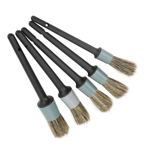 Set di 5 pennelli per detailing auto - Manico nero, 21 cm 2