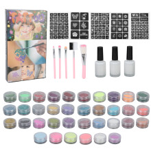 Strahlende Kreativität: Glitzer-Tattoo-Set, sicheres Körper-Make-up für Kinder und Erwachsene, enthält 30 Glitzerpuder, 6 fluoreszierende Puder,