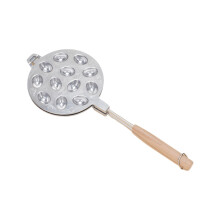 Walnut Cookie Maker Nonstick Baking Pan Aluminum Alloy with Wood Handle for Nut Waffles and Pastries