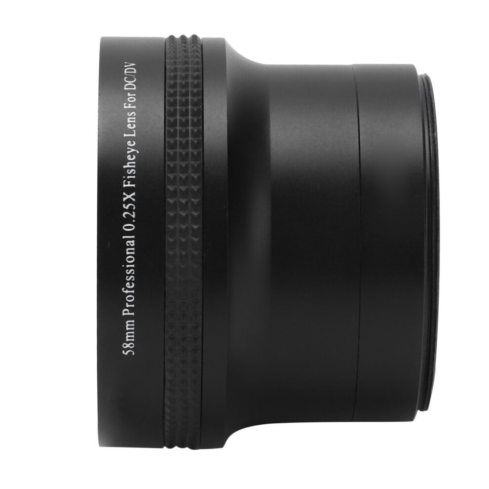 58Mm 0.25X Fisheye Macro Lens For Dslr Camera, Aluminum Black 6931377684521