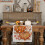 Fall Harvest Table Runner 13x72 Inch Linen Rectangular Pumpkin Pattern Autumn Thanksgiving Farmhouse Decor 5