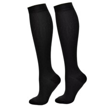 Compression Flight Socks Unisex Black S/M Graduated Travel Support AntiSwelling Fatigue Relief DVT Prevention