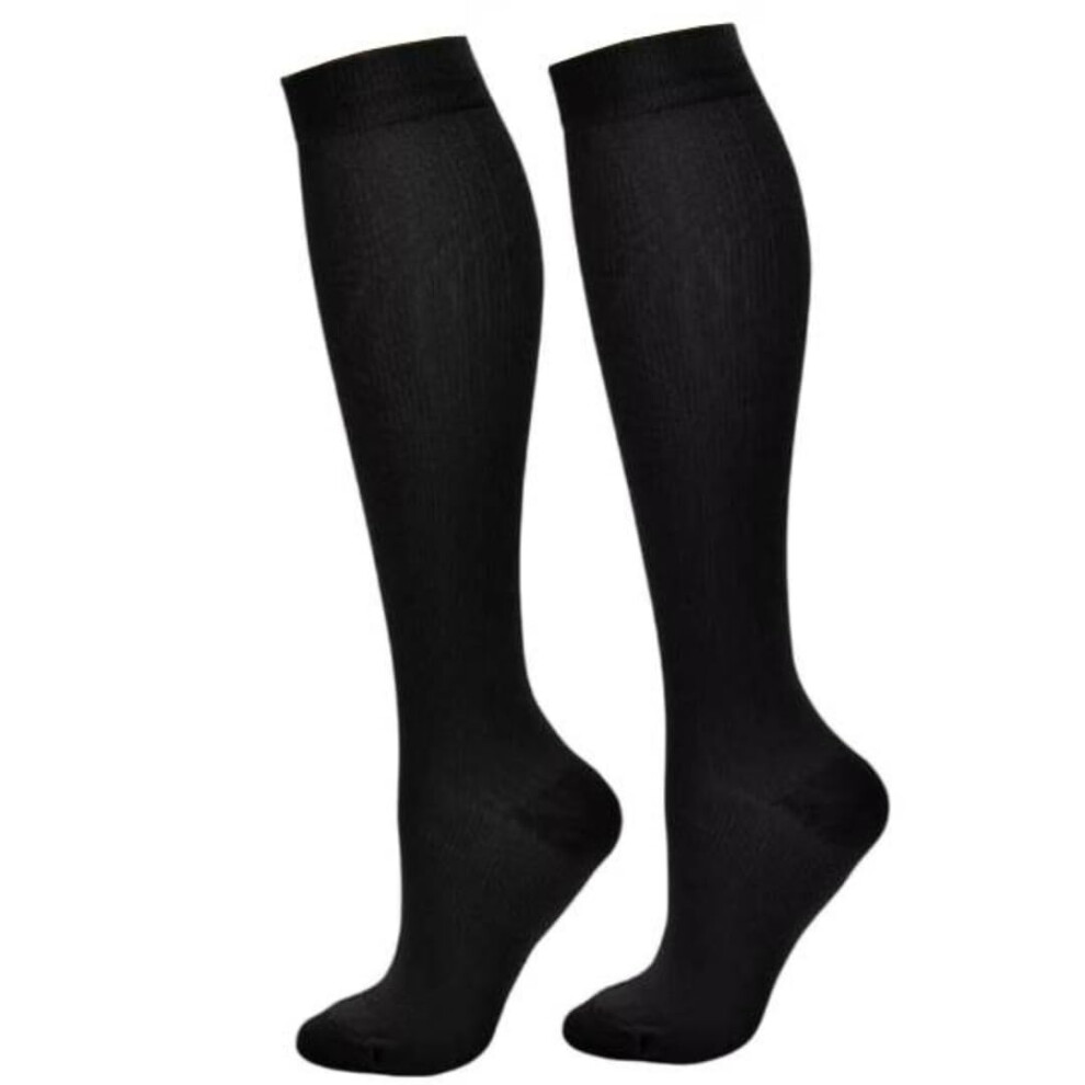 Compression Flight Socks Unisex Black S/M  Graduated Travel Support  AntiSwelling Fatigue Relief DVT Prevention