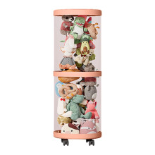 Stuffed Animal Storage Tube Transparent Plush Toy Organizer With Wheels Vertical Doll Display Tube