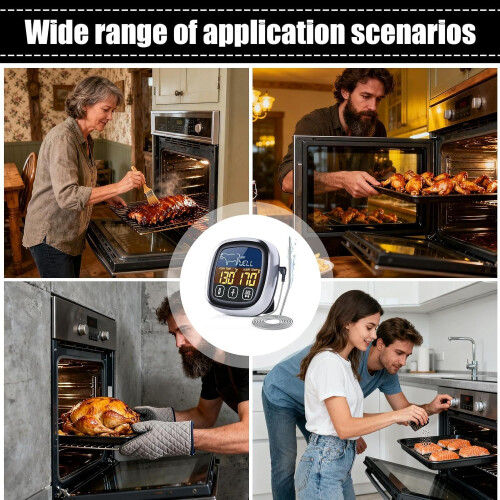 Digital Meat Thermometer Waterproof BBQ Probe with Fast 2Second Reading and Adjustable Temp Alerts 2