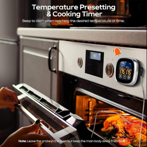 Digital Meat Thermometer Waterproof BBQ Probe with Fast 2Second Reading and Adjustable Temp Alerts 1