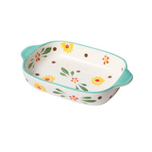 Ceramic Baking Dish with Handles 600ml HeatResistant Oven and Microwave Safe Light Green