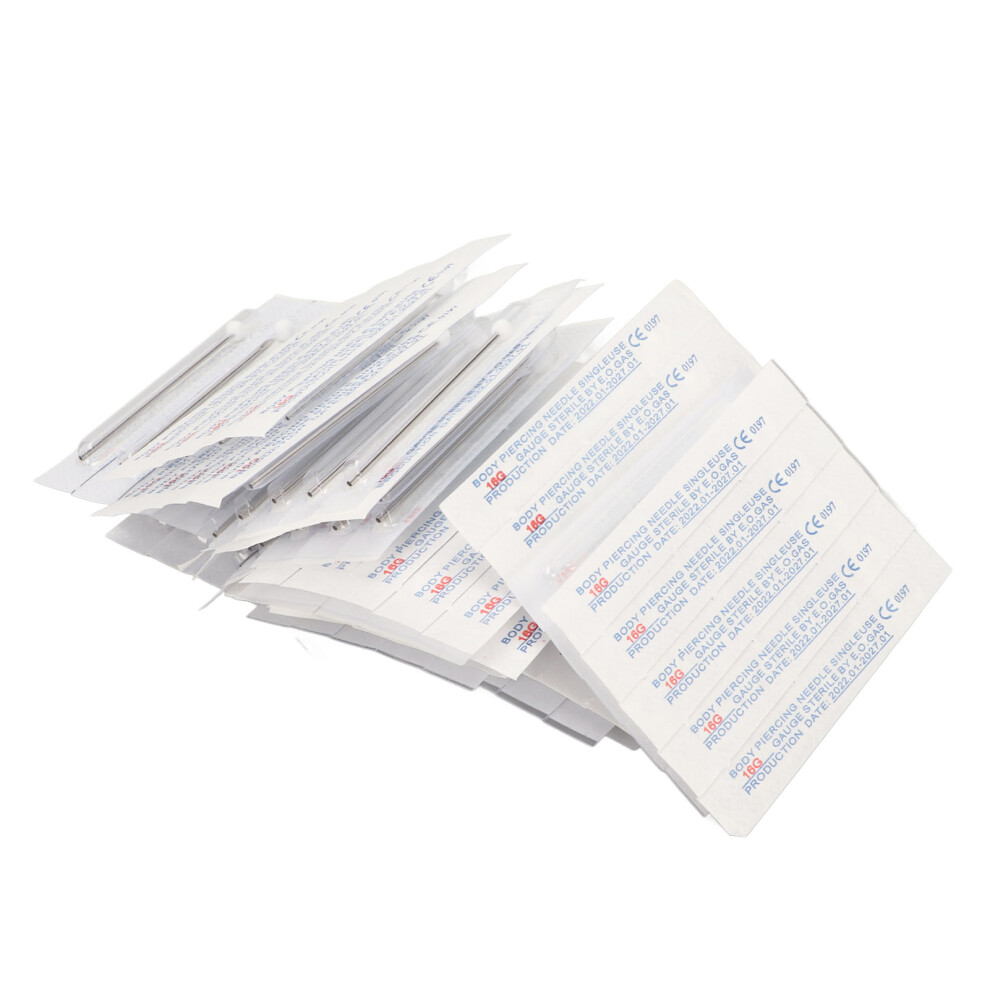 Tri Beveled Piercing Needles, Sharp Sturdy Piercing Tool Surgical Steel Piercing Needles Hypoallergenic Piercing Needles Individual Sealed Packaging