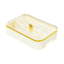 Dry Fruit Tray With Lid Divided Snack Dish Storage Box For Nuts And Fruits Sweets Dessert White