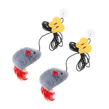 Interaction Cats Play Mouse Door Hanging Teaser with-Gray