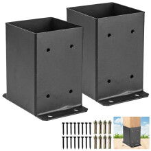 4x4 Post Base Brackets 2pcs Heavy Duty Steel Deck Post Anchor MoistureProof Raised Design