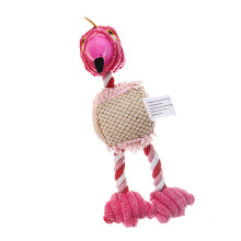 Dog Tossing Flamingo Toy Fetching Tug for Aggressive-Rose Red