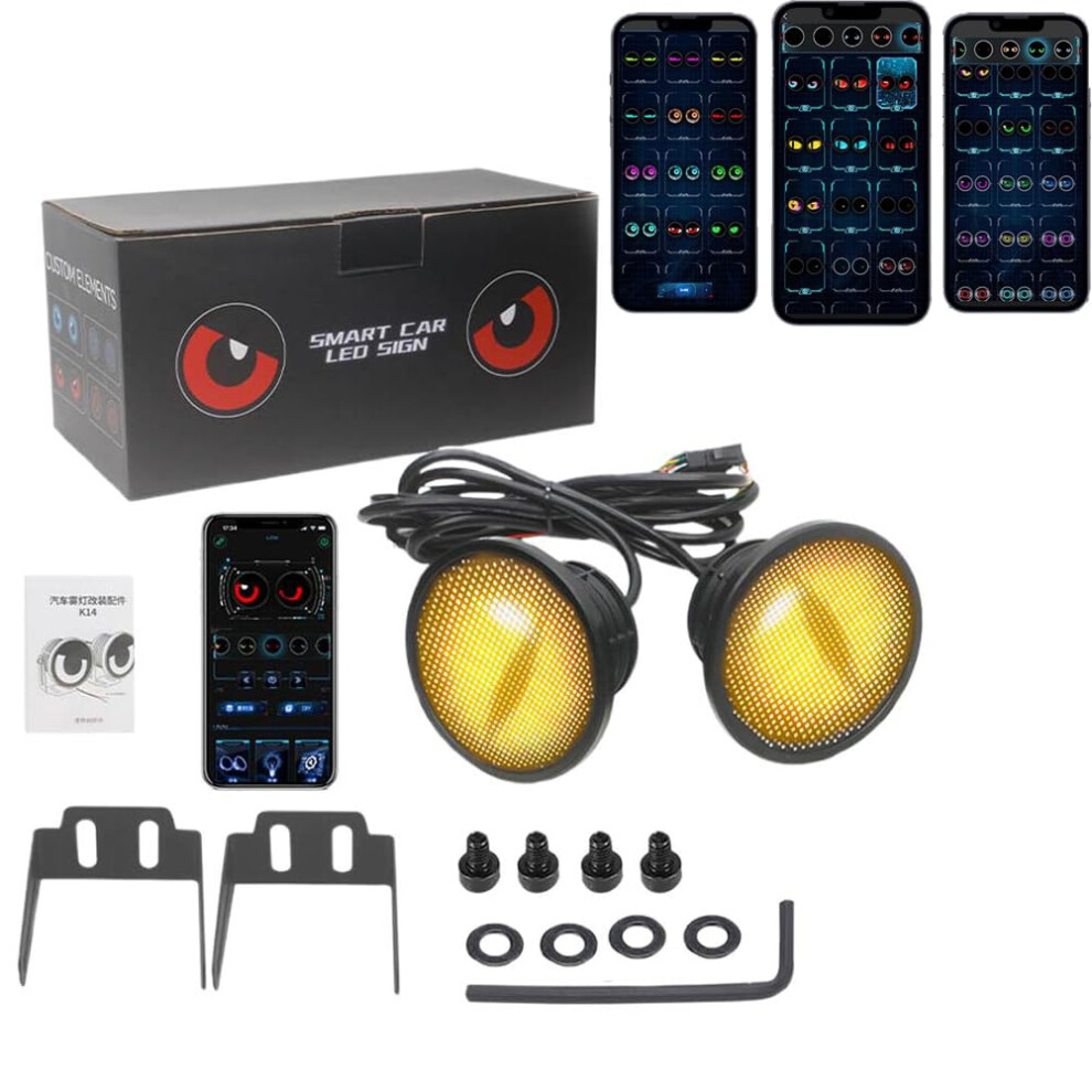 2Pcs 12V Led Devil Eyes Headlights With Rgb Demon Eye Kit, Bluetooth App Control, Adjustable Patterns Light 9199774295871