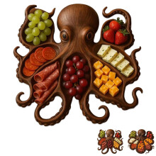 Octopus Charcuterie Board with Nautical Design for Ocean Theme Parties and Seafood Lovers