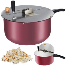 Stainless Steel Stovetop Popcorn Maker with HeatResistant Handle, NonStick Manual Popcorn Popper