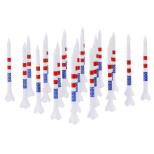 Ball Heightening Golf Tee Durable Plastic Tees Elevated Tee Reduces Friction Side Spin USA Flag Pattern 10/20/50 Pack