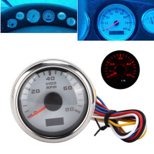 52mm Marine Tachometer Gauge with Red Backlight for Cars, Boats, Trucks 9‑32V