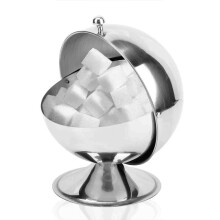 Stainless Steel Sugar Bowl with Roll Lid for Coffee Tea Candy and Restaurant Condiments