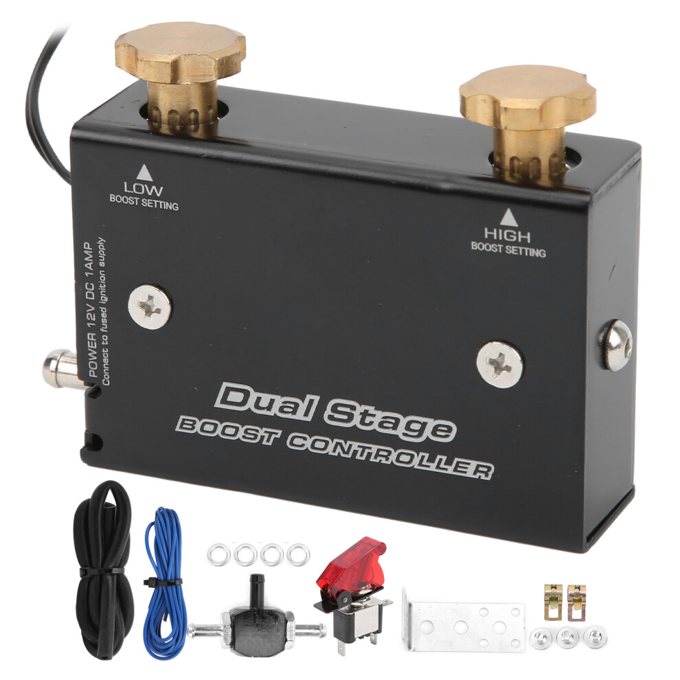 Dual Stage Turbocharger Boost Controller Kit Aluminum Alloy For 12V Cars 9401377695737