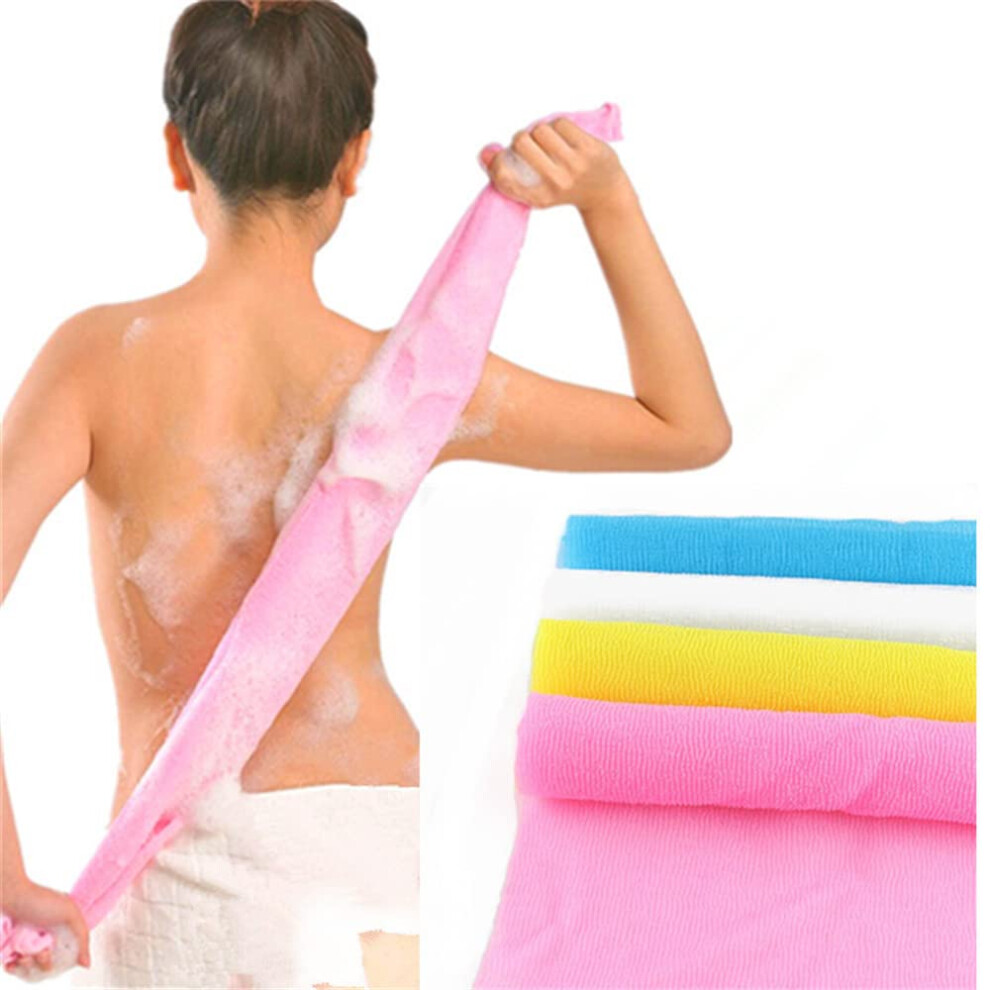 Exfoliating Bath Wash Cloth 4Piece Nylon Shower Scrub Towel for Back Exfoliation, Women  Men
