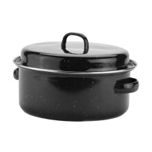 Enamel Roasting Pan for Home Cooking, Durable Nonstick Grill Pan, Temperature Resistant