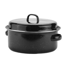 Roasting Pan Enamel Cooking Pot Temperature Resistant MultiFunction Kitchen Roaster