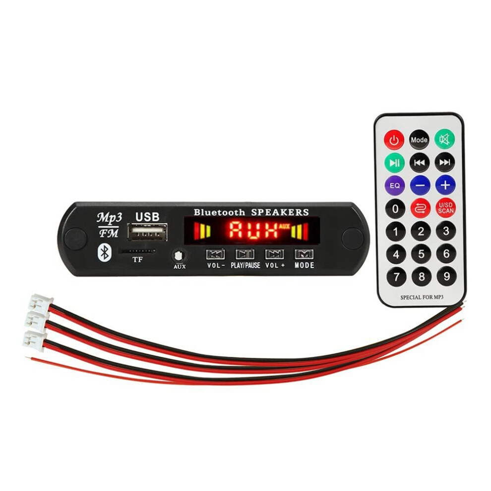 2X3w Amplifier Bluetooth 5.0 Mp3 Player Decoder Board Car Fm Radio Module Tf Usb Aux Handsfree Call Record 9094768583524