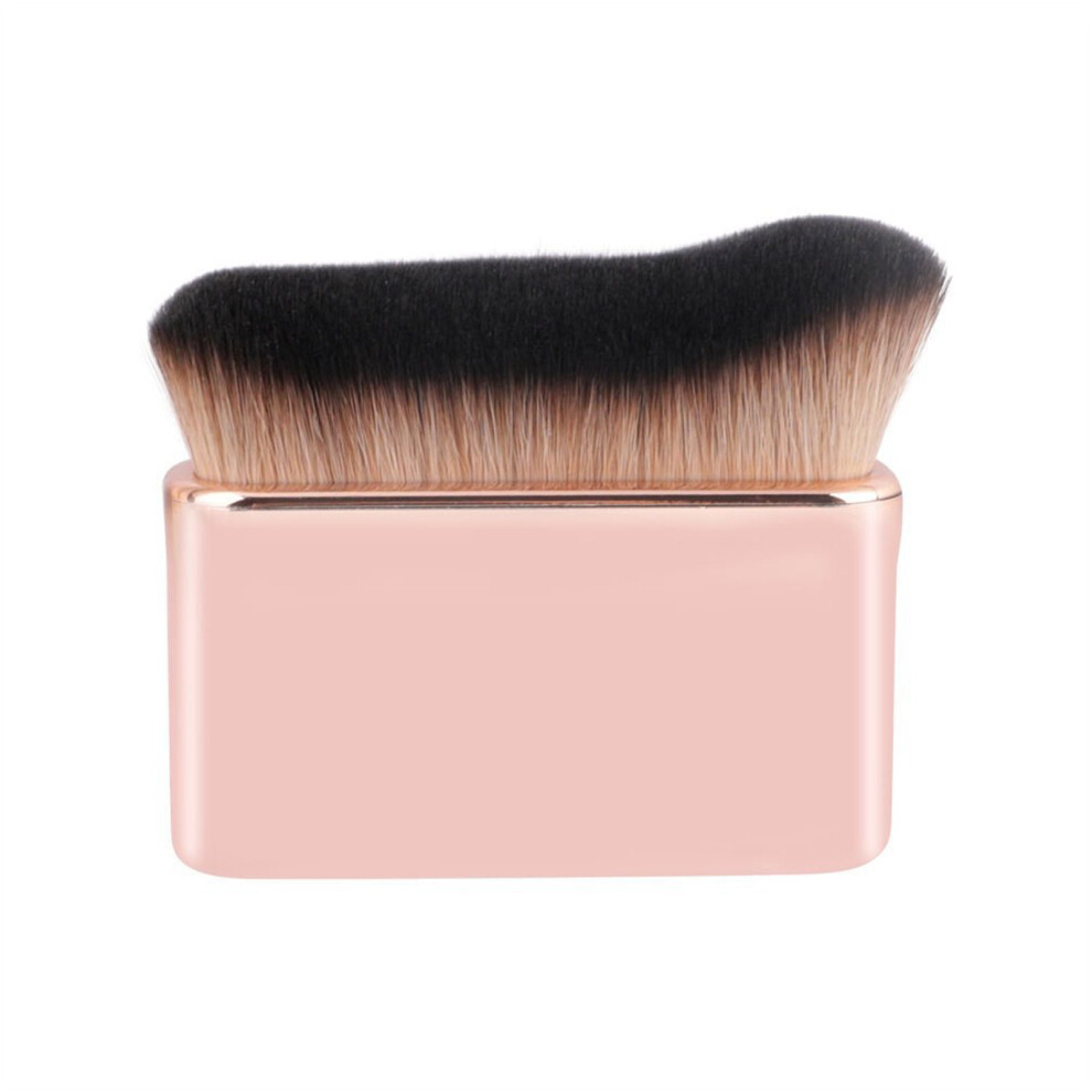 Gold Kabuki Brush For Self Tanner With Soft Vegan Bristles Streak Free Application Rose Handle Makeup Applicator For Face And Body Tanning Lotion