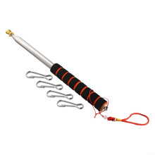 Telescopic Flagpole 3M with 4 Clips Lightweight Extendable Handheld Outdoor Portable Flag Pole