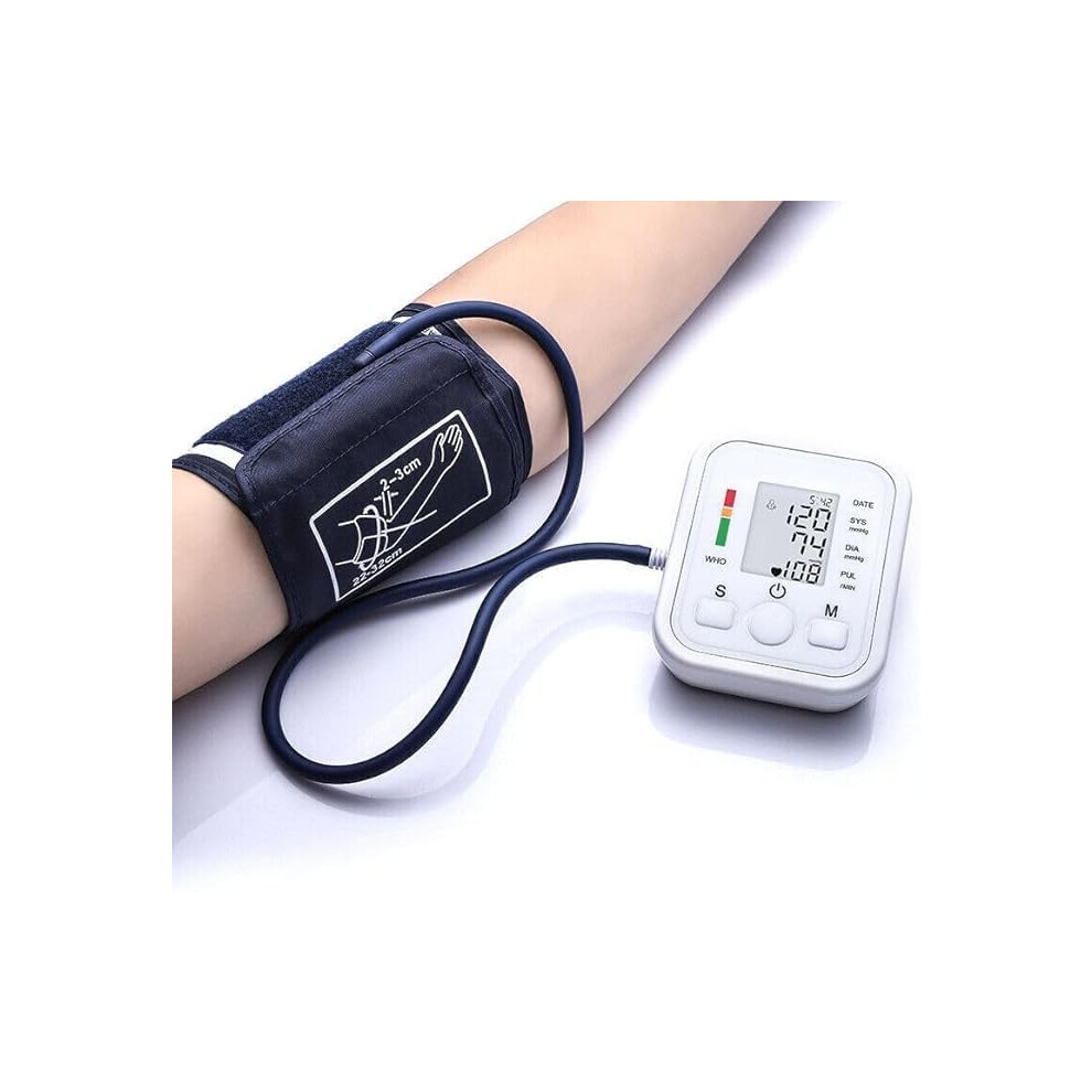 Upper Arm Blood Pressure Monitor with Large Cuff, Accurate LCD Display, Dual User Memory for Home Use