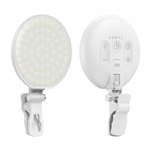 LED Video Shooting Light Portable Clip On Fill Light 3 Modes Dimmable White 115x115x55mm For Phone Laptop Photography