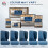 Homcom (Blue) HOMCOM 2 Seater Sofa, Small Sofa with Wing Back, Thick Seat 7