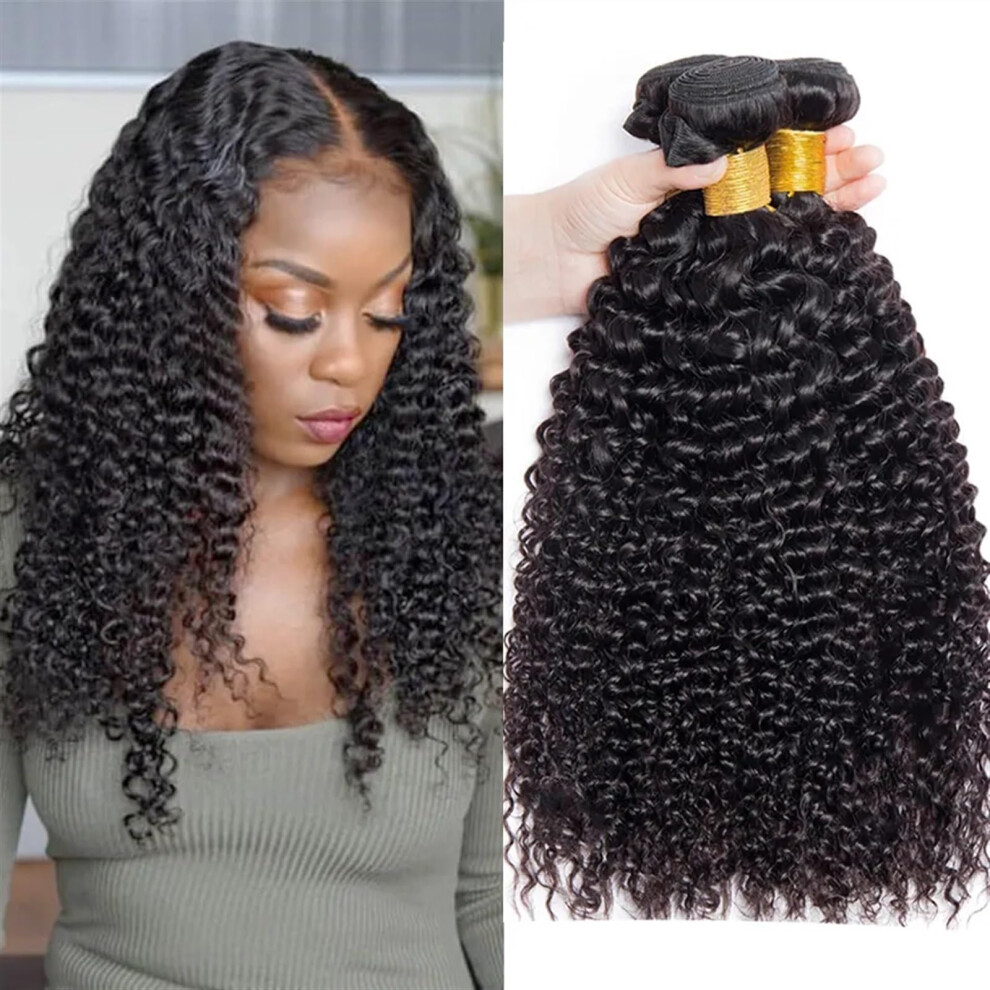 Mongolian Kinky Curly Human Hair Weave Bundles 1/3/4 Pieces Remy Hair Extensions 18 20 22 24 Inch for Braiding