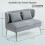 Homcom (Grey) HOMCOM 2 Seater Sofa, Small Sofa with Wing Back, Thick Seat 3