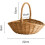 Wicker Shopping Basket With Handle, Rectangular, Rustic Wood Color, MultiPurpose Basket For Garden And Kitchen 4