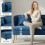 Homcom (Blue) HOMCOM 2 Seater Sofa, Small Sofa with Wing Back, Thick Seat 5